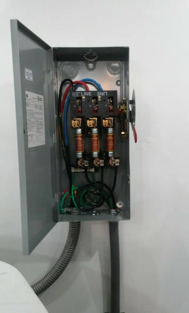 Three-phase disconnect switch installed for Smoke Detector Installation in Taunton